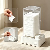 Automatic Organizer Nail Pad Holder Nail Art Cotton Clean Paper Storage Box White Floral Manicure Tools Convenient Box 17cm