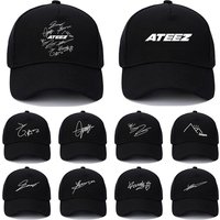 Kpop ATEEZ Member Signature Baseball Cap Adjustable Size Graphic Print Men's or Women's Casual Sun Hat for Aniteez