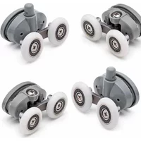 4pcs Twin Shower Screen Door Rollers/Runners/Wheels Top Bottom Replacement Furniture Hardware Rollers For Sliding Doors