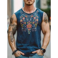 New Retro Floral Graphic Tank Tops 3D Print Men's Women Oversized Fitness Gym Vest Harajuku Sleeveless T Shirt Top Man Clothing