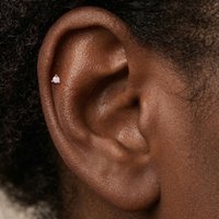 AIDE 14K Solid Gold Flat Back Stud Earrings for Women18G Round Opal Earrings Gold for Piercing Cartilage Hoop Earrings With Box