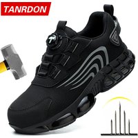 Buty robocze męskie z zapięciem na pokrętło, nowe buty ochronne, odporne na uderzenia i przebicia, modne męskie buty sportowe oraz Safety Pro.