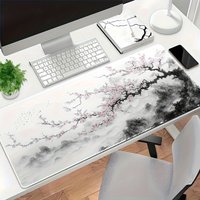 Large Gaming Mouse Pad, Cherry Blossom Cloud Design, Office and Gaming Keyboard and Mouse Pad, Perfect for Home and Work Setups