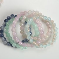 1-8Pcs Colorful Beads Beaded Bracelet Glass Beads Women's Fresh Versatile Jewelry Stretch Effected Handmade Bracelet Jewelry