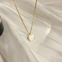 New 925 Sterling Silver Square Necklace Charm Geometric Shape Pendant Choker Birthday Gift for Women Fine Jewelry Accessories
