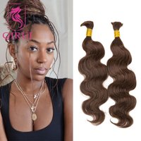Boho Braids Human Hair Extensions Bundles Bulk Human Hair For Braiding Body Wave Color 4 27 30 Double Drawn Wholesale