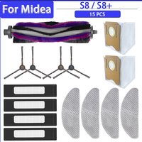 Hauptseitenbürste HEPA-Filter Mops Tuch Staubbeutel für Midea S8 / S8+ Robotic Staubsauger Zubehör Ersatz
