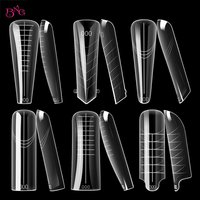 BNG 150PCS Widen Nail Dual Form Kit Duet System False Nail Molds For Poly Extension Gel Reusable Full Cover Molds 15 Sizes