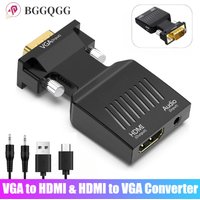 BGGQGG VGA to HDMI-compatible Adapter Converter 1080P HDMI to VGA Adapter For PC Laptop to HDTV Projector Video Audio Converter