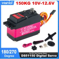 DS51150 Digital Metal Robotic Servo 150KG 180/270 Degree Waterproof IP66 12V with 25T Servo Arm for RC Drone Smart Car Robot