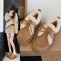 New Suede Women Fur Snow Boots 2025 Winter Warm Loafers Shoes New Designer Short Plush Cotton Boots Platform Fashion Comfort
