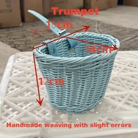 Bike Front Handlebar Rattan Woven Basket Waterproof Removable Storage for Daily Cycling Shopping Picnic Commuter