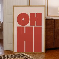 Oh Hi,Modern Minimalist Greeting Wall Art Prints Canvas Painting Poster Picture For Living ,bedroom,school Room Home Decor
