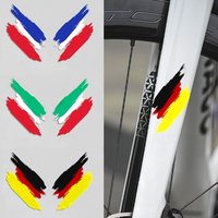 2Pcs Country Flag Style Bike Stickers, Waterproof Vinyl Decals for Road Bike Frame, Motorcycle Helmet
