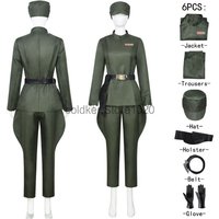 Movie Women Imperial Officer Cosplay Costume Halloween Wars Galactic Empire Wan Kenobi Military Uniform Cosplay Uniform Suit