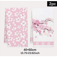 2Pcs, Pink and White Peach Blossom Kitchen Towels, 40Cm*60Cm Towel Set, Best Kitchen Towels, Super Absorbent Soft Cleaning Cloth, Cooking and Baking Tea Towels, Hand Towels, Cleaning Cloths,