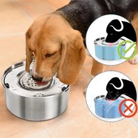 Stainless Steel Dog Water Bowl Anti-Spill Anti-Splash Pet Water Feeder Non-Slip Base Portable Anti-Suffocation Bowl Travel