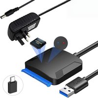 SATA to USB 3.0 Adapter Cable for 3.5 2.5 Inch SSD/HDD Hard Drive Reader, External Converter for SSD/HDD Data Transfer