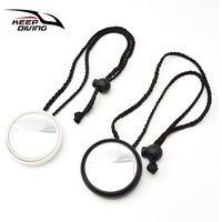 Portable Scuba Dive Panoramic Rearview Mirror Diving Adjustable Rearview Mirror With Lanyard Rope Safety Swimming Accessories