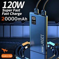 20000mAh Power Bank 120W Super Fast Charging 100% Sufficient Capacity Portable Battery Charger Digital Display For iPhone Xiaomi