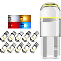 2/6/10/20/30/40/50/100pcs T10 LED W5W Canbus Glass COB 6000k Reading Dome Lamp Marker Wedge License Plate Light Bulb 168 194 192