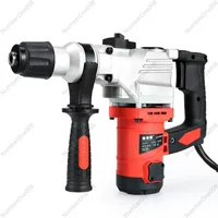 Industrial Grade Electric Hammer Drill, High-Power Impact Drill for Concrete Masonry Wall, Multi-Function Corded Electric