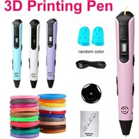 3D Printing Pen LCD Display Screen 1.75mm ABS/PLA 0.7mm Diameter Material Kids DIY Drawing Pen Birthday Gifts Christmas