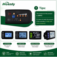 Écran LCD multifonctionnel UART 2 pour vélo électrique, ordinateur de bord, compteur de vitesse, odomètre, étanche à la pluie, pour le cyclisme