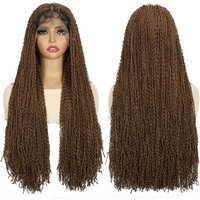 Full Lace Frontal Wig for Women Small Deep Wave Hair Black Synthetic Wigs Glueless Long Crochet Braided Wig with Baby Hair