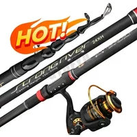 2023 Superhard Telescopic Spinning Fishing Rods 1.8M-3.6M Ultra-Light Long Shot Sea Pole Long-Range High Quality Throwing Rod