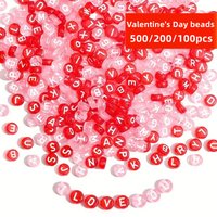 500/200/100pcs 7mm Random style Pink,Valentine's Day Colors, For necklace bracelet jewelry production, Beads & Bead Assortments