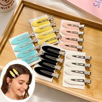 4pcs/Set Seamless Hair Clips for Women Girls No Bend Side Bangs Barrette Makeup Washing Face Styling Hairpins Accessory Set