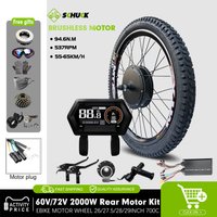 AliExpress schuck MTX Tire 60V/72V 2000W Electric Bike Conversion Kit Brushless Gearless Rear hub Motor Wheel with 2.4 Tire for mountain bike Kit