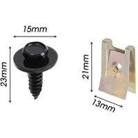 Metal U Clips Car Fender Bumper Protection Trim Installation Screw Base Fasteners Auto Accessory for Modification