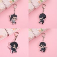 Charm Cartoon Anime Fans Gifts HD Figure Attack on Titan KeyChain Double Sided Pendant Acrylic Bag Decor Accessories 6cm