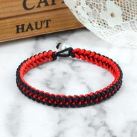 Handmade Red Black Thread Bracelet Lucky Keel Rope Adjustable Imitation Pearl Clasp Wristband Gift For Women Men Fashion Jewelry