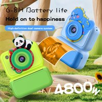 4800W Kids Instant Print Camera 1080P HD Dual Lens One-Click Photo B&W/Color Print 6-8H Battery Cute Design for Boys Girls Gifts