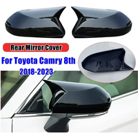 For Toyota Camry 8th 2018 2019 2020 2021 2022 2023 Replace Rearview Side Mirror Cover Wing Cap Exterior Case Trim Carbon Fiber