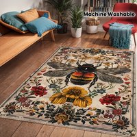VIKAMA Bee Garden Carpet Large Area Rugs Soft Floor Mat Door Mat Carpet For Living Room Rug For Bedroom Welcome Mat Outdoor Carp