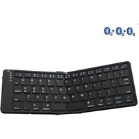 BOW Foldable Bluetooth Keyboard Rechargeable Wireless Keyboard Folding 2.4G Keyboard for iPhone ipad Laptop Desktop