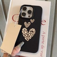 Fashion Leopard Print Heart Pattern Phone Case For iPhone 17 16 Pro Max 15 14 Plus 13 12 11 Pro Max X XR XS 16e Protection Cover
