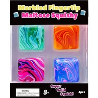 4Pc Swirl Pattern Cube Maltose Squishy Toy Super Soft Elastic Slow Rebound Texture Deformable Squeeze For Indoor Entertainment