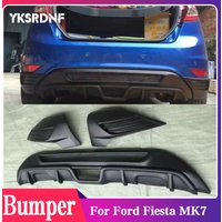 ST Style ABS Matt Black Rear Bumper Lip Diffuser Apron Splitter Spoiler for Ford Fiesta MK7 2008-2013 Car Accessories