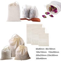 Cotton Muslin Drawstring Strainer Tea Spice Separate Filter Bag With String Empty Cotton Filter Bag Cotton Yarn Bag 25/10PC