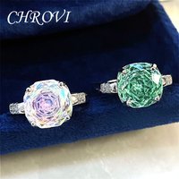 High-grade 925 sterling silver luxury versatile gorgeous colorful gemstone gradient ring for women, Paraiba ring