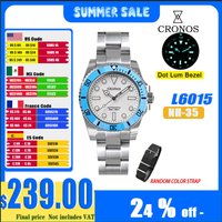 Cronos Sub Diver Men‘s Luxury Business Watches NH35 Automatic Mechanical Watch Sapphire 200m Waterproof Adjustable Clasp L6015M