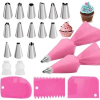 21pcs Silicone Pastry Bag Kitchen DIY Icing Piping Cream Reusable Pastry Bag With 14 Nozzle Sets Cake Decorating Tools