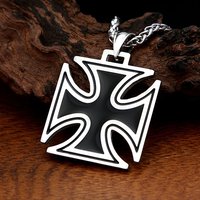 Men's Classic Knights Templar Iron Cross Pendant Necklace 316L Stainless Steel Punk Hip Hop Fashion Biker Jewelry Dropshipping