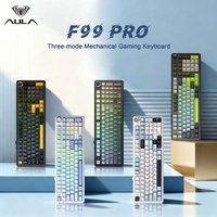 AULA F99PRO 99 Key Three Mode Wireless Hot Swappable Gasket Custom Mechanical Keyboard Media Knob RGB Gaming Office Keyboard