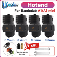 Hotend Kit For Bambu Lab A1/A1 Mini Fast Speed HotEnd Assembly 0.2/0.4/0.6/0.8mm Hardened steel Nozzle Set 3D Printer Part